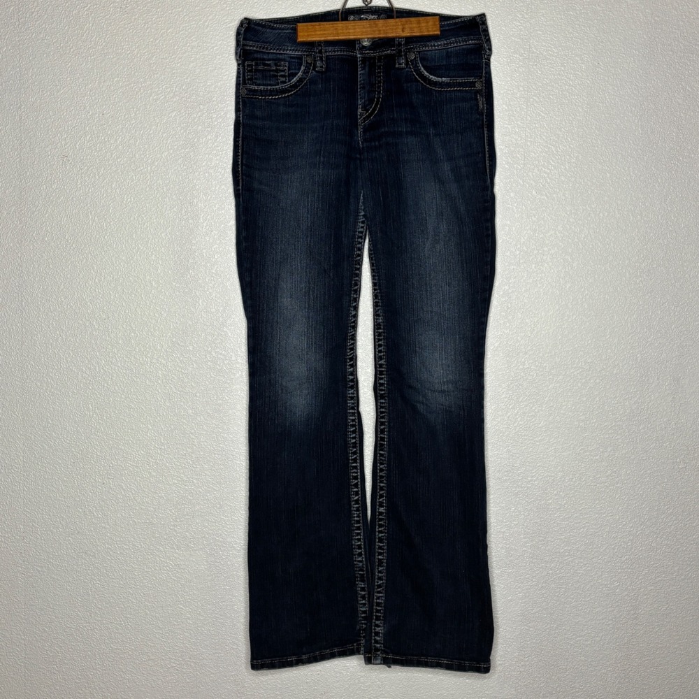 Silver Jeans Co Womens 29‎ Jeans Flare Bootcut Dark Wash Denim SJ K214 Casual